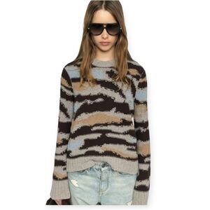 Zadig & Voltaire Malty patterned crew-neck sweater Multicolor Brown Size Large